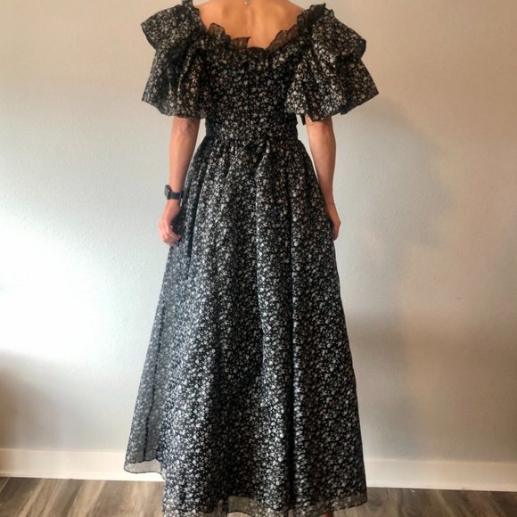 GUNNE SAX JESSICA MCCLINTOCK VINTAGE FLORAL MAXI PRAIRIE PROM DRESS - Picture 12 of 16